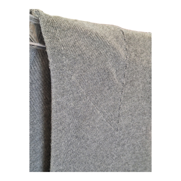 White House Black Market V-Neck Rib Knit Sweater Tank Shell Gray Large Stretchy - Picture 5 of 11